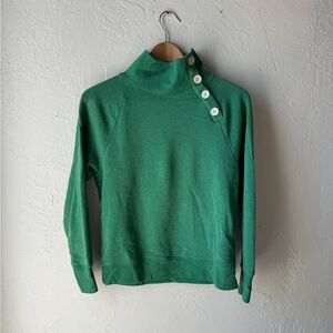 J Crew Turtleneck Sweatshirt Kelly Green XXS